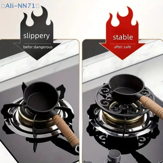 NN71 Non-Slip Cast Iron Trivet – Durable Gas Stove Pot Holder & Decorative Kitchen Accessory for Safe Cooking