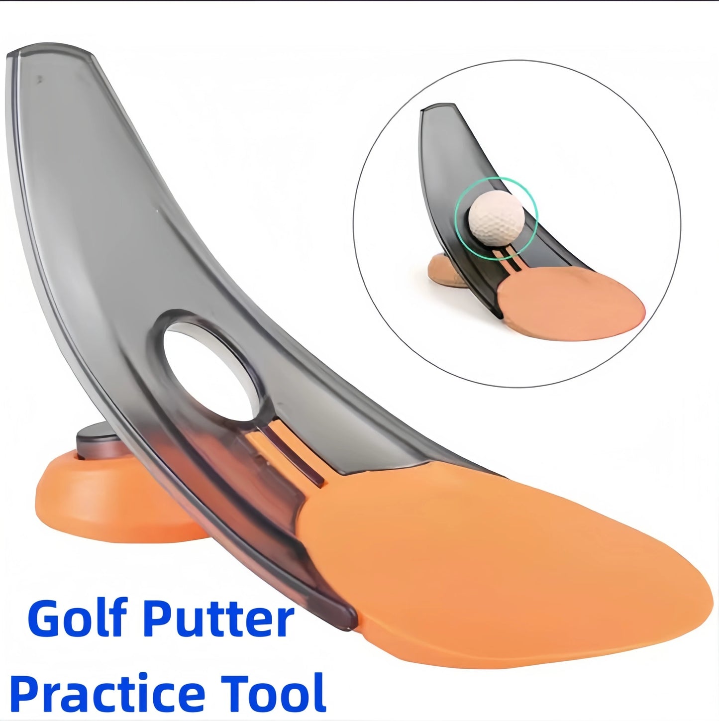 Golf Putter Practice Alignment Tool – Foldable Stick Holder with Triple Aim Points & Spiked Base for Indoor & Outdoor Use