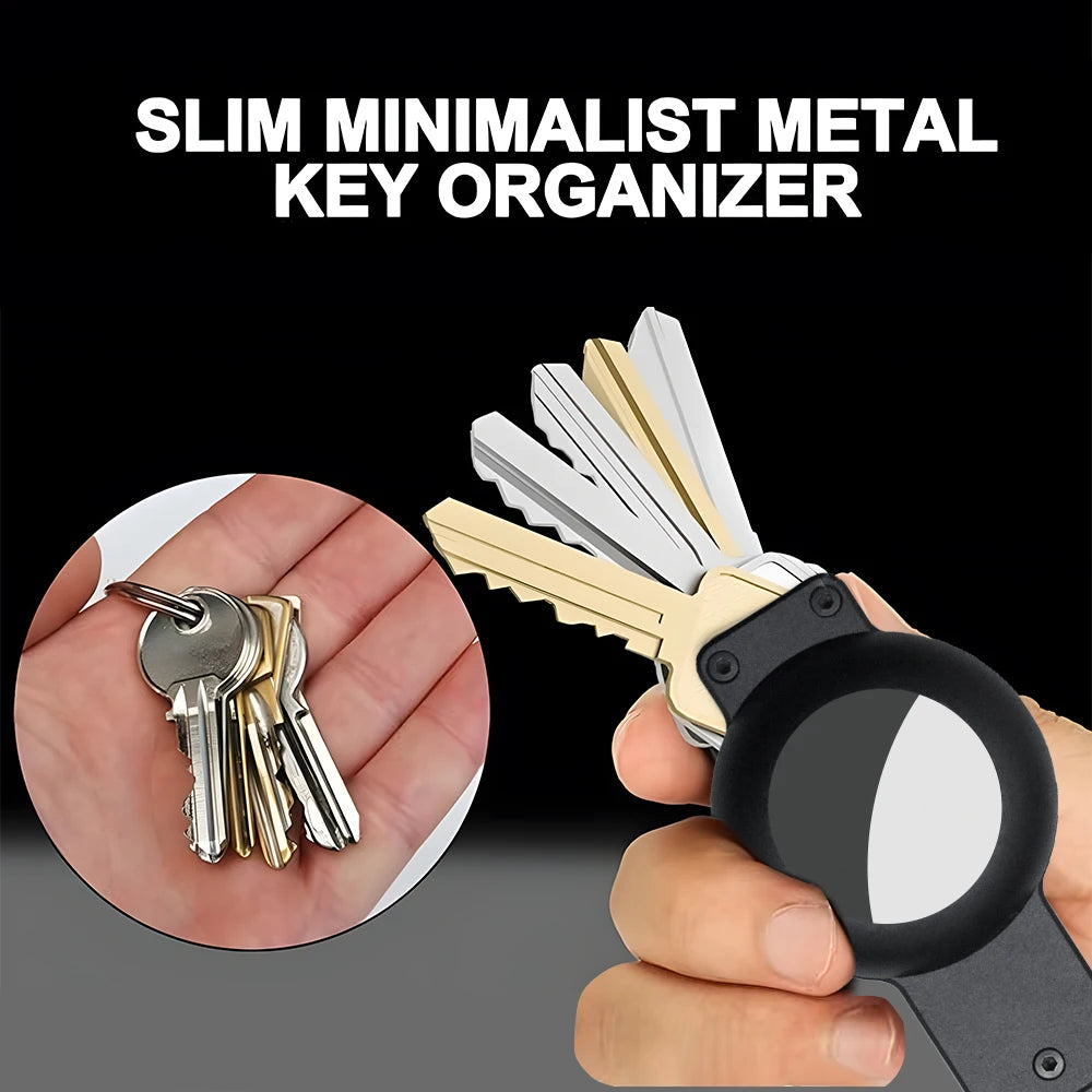 Compact Key Organizer – Minimalist Metal Key Holder for 2-6 Keys, Secure Keychain Case