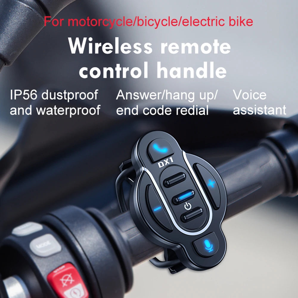 Universal Smart Bluetooth 5.4 Remote Control - Waterproof Wireless Media Controller for Motorcycle Helmet & Bike Handlebar