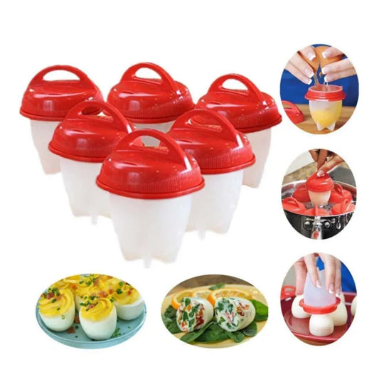 Silicone Egg Boiler Set: 3/6pcs Fast & Non-Stick Cook Cups