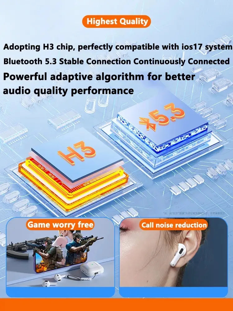 Original Air Pro True Wireless Earphones – Bluetooth HiFi Earbuds with Low Latency & Noise Reduction for iPhone & Android