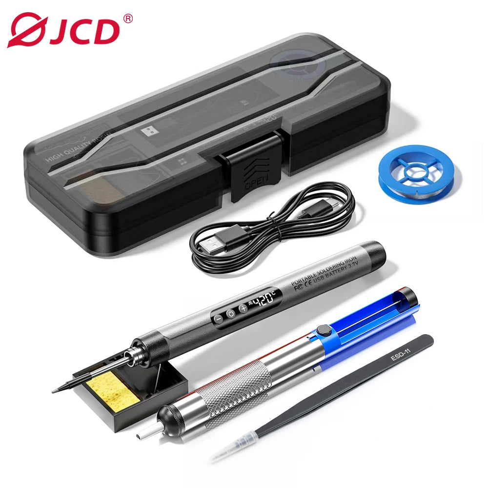 Multifunctional USB Electric Soldering Iron Kit – Adjustable 300–450℃ Digital Welding Tool Set
