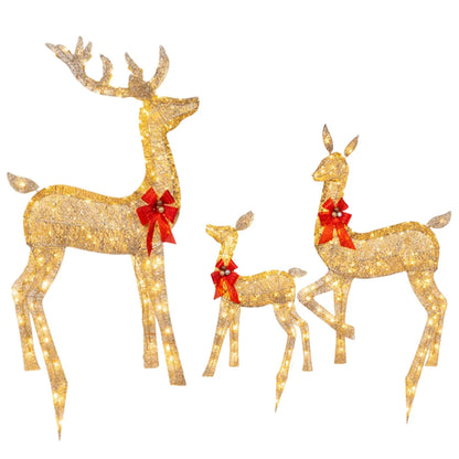 3PCS Lighted Reindeer Christmas Decoration Set – Cute Yard & Home Holiday Lights