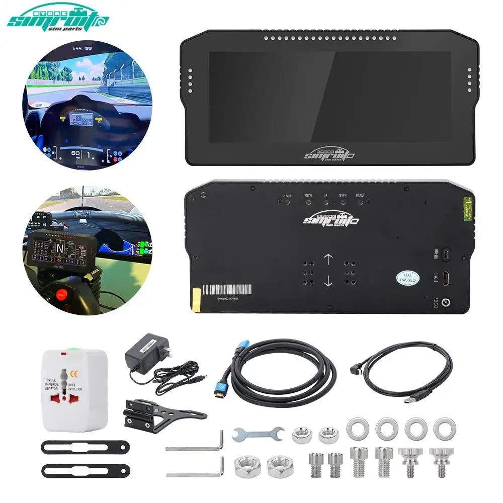 SimRuito 10.3-Inch Racing Dashboard - Sim Racing Steering Wheel Display for PC Speed and Car Data