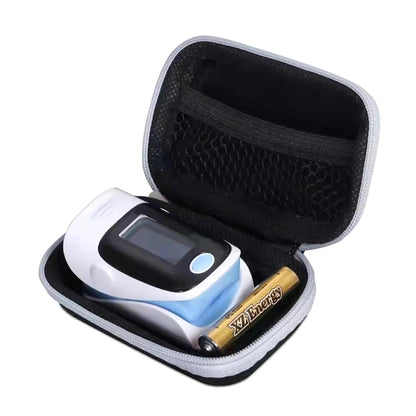 Hard EVA Portable SpO2 Finger Pulse Oximeter Carrying Case – Zipper Storage Bag for Earphones, Data Cable, and Travel