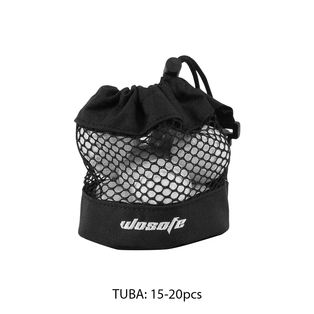 Black Golf Ball Pouch Bag – High-Quality Mesh Nylon with Hanging Plastic Clip, Convenient for Golf Bag