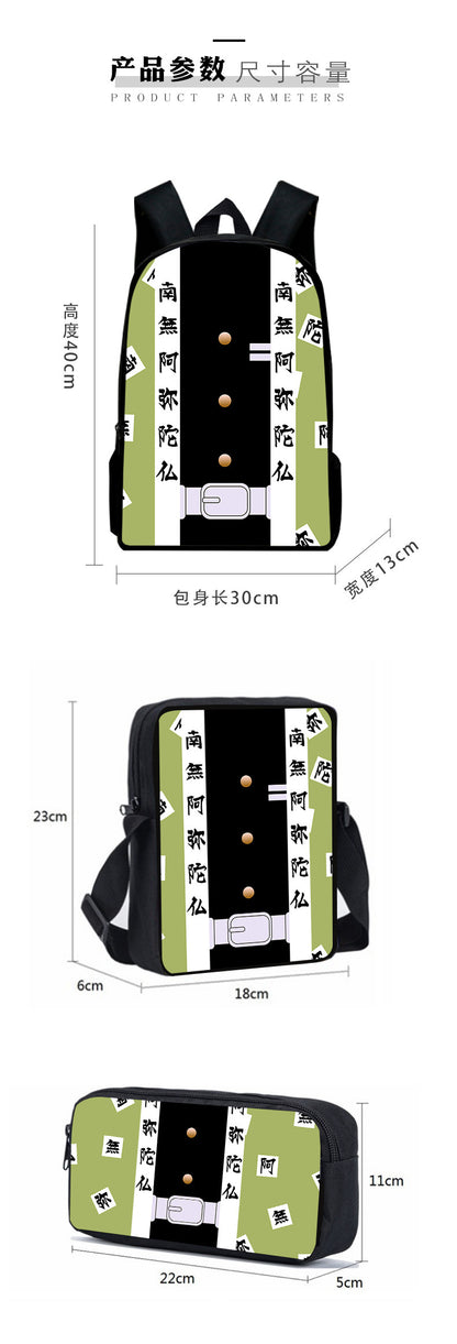 3PC One Piece Luffy School Backpack Set – Rechargeable Anime Bag for Boys & Girls, Student Cartoon Mochila