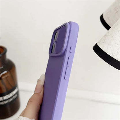 iPhone Slide Camera Lens Protector – Soft Silicone Shockproof Bumper Case for iPhone 7-16