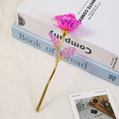 18cm 24K Golden Rose Flower – Artificial Foil Roses for Valentine’s Day, Wedding, Party Decoration & Holiday Gift