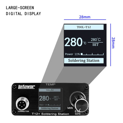 T12 75W Digital Soldering Iron Station – Adjustable Temperature Control, Welding & Rework Microcontroller Tool