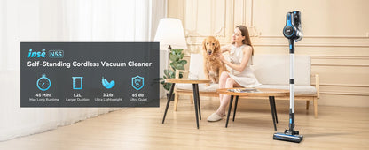 INSE Cordless Vacuum Cleaner - 6 in 1, 20Kpa Suction, Lightweight Stick Vacuum with 2200mAh Rechargeable Battery for Home Cleaning