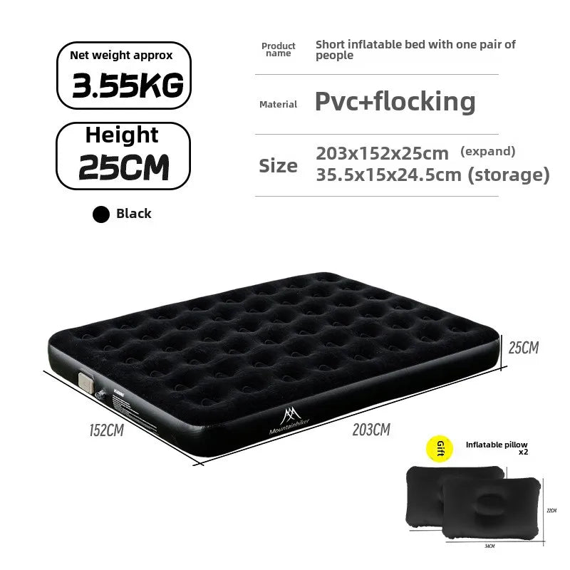 MOUNTAINHIKER 2025 Inflatable Air Mattress - PVC Glamping Camping / interior Bed Mat with Built-In Pump for 1-3 Person