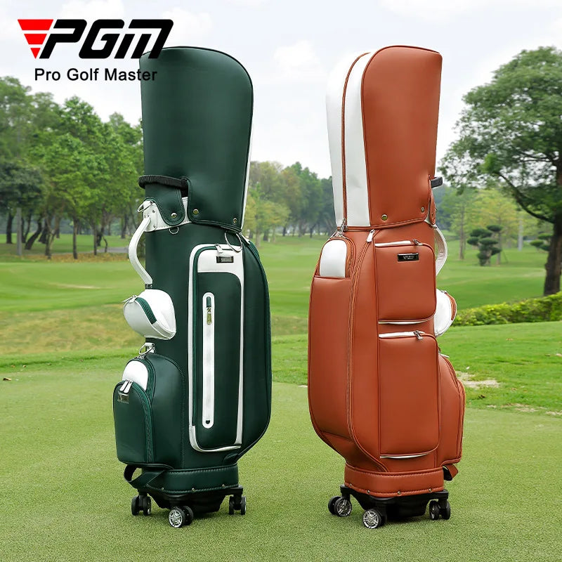 PGM Wheeled Golf Caddy Bag QB127 – 4-Wheel 360° Rotation Removable Waterproof Bag for Men & Women