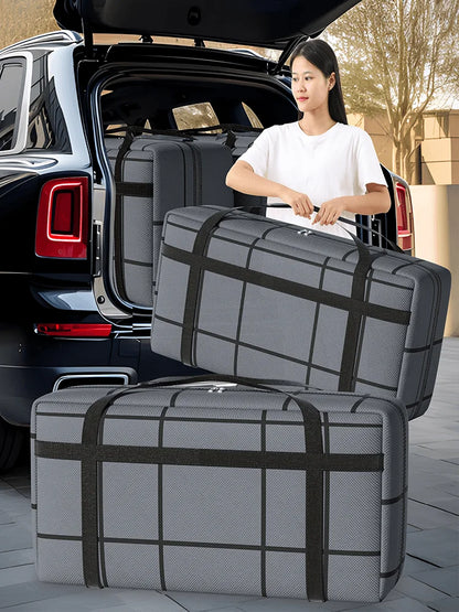 Large Capacity Black Storage Bag: Super Load-Bearing, Dustproof, Moisture-Proof with Zipper - 1PC