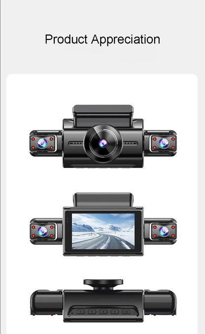 4 Channel Hidden Tachograph 4K Ultra HD Mini Dash Cam – Four Cameras with Rear View DVR, 24H Parking Monitor, BlackBox Video Recorder