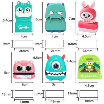 Children's Custom Name Seal Stamp - Kindergarten Clothes Waterproof Name Sticker, Kawaii Montessori Gift for Students