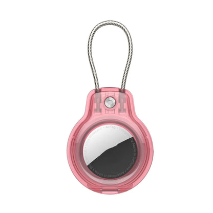 Apple AirTag Secure Holder – Wire Cable Lock Case Keychain for Keys, Luggage Tags, and Key Rings
