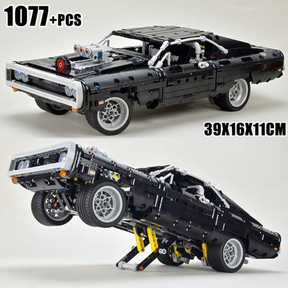 1077PCS Dodge Charger Racing Car Building Blocks – Fast and Furious Model, Assemble Bricks Toy for Kids, Boys & Adults Gifts