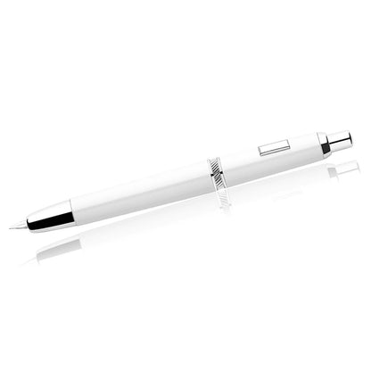 Majohn A1 Press Fountain Pen - Retractable EF Nib 0.4mm, Metal Matte Black Ink Pen with Converter, Ideal Student Gift