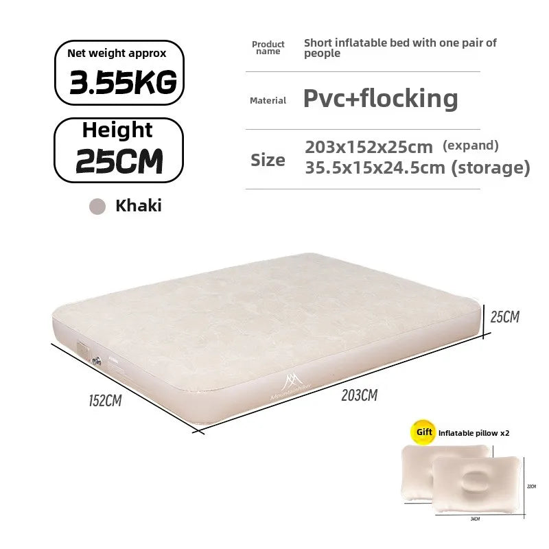 MOUNTAINHIKER 2025 Inflatable Air Mattress - PVC Glamping Camping / interior Bed Mat with Built-In Pump for 1-3 Person
