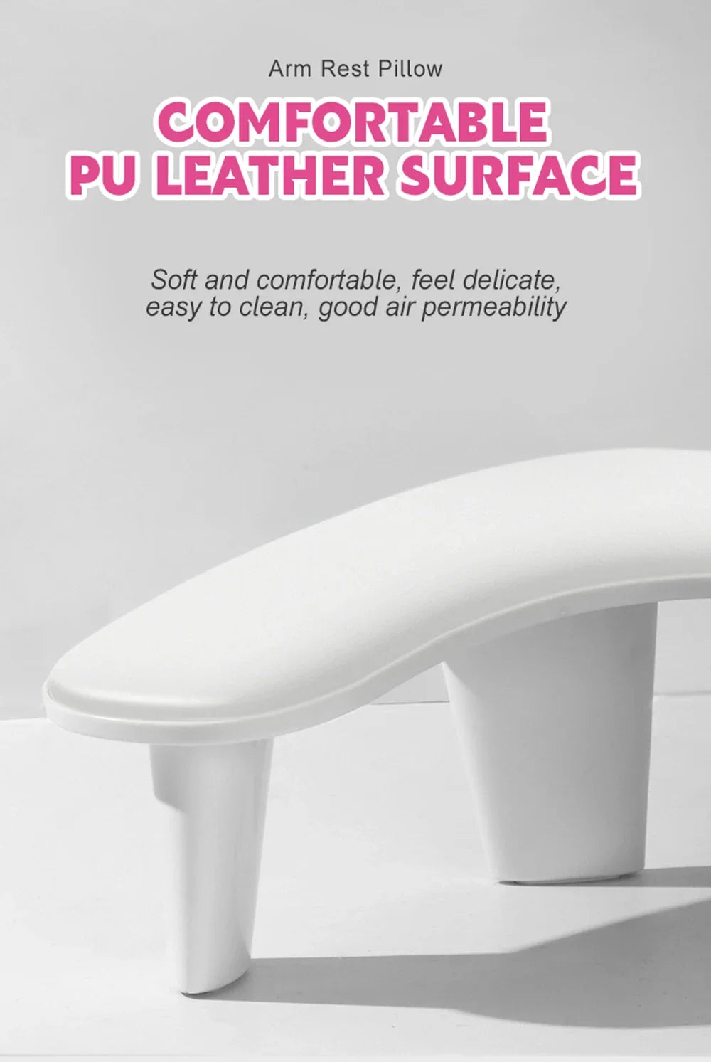 U-Shaped Nail Arm Rest Pillow with Detachable Brackets – Manicure Hand Rest for Nail Salon