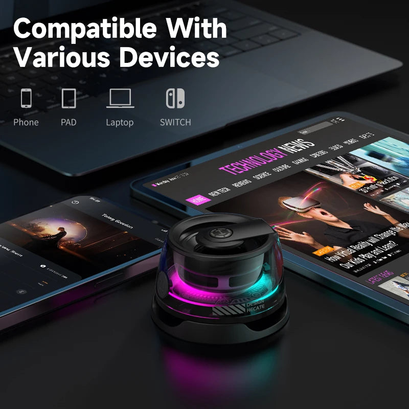 Edifier HECATE G200 Magnetic Portable Bluetooth Speaker | Mini Sound Box with Bluetooth 5.3 | RGB Lighting & Phone Holder | True Wireless Experience