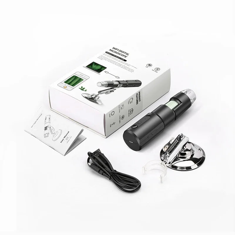 Portable 1000x Digital WiFi Wireless Microscope & Skin Scalp Analyzer for Mobile Phone Connection