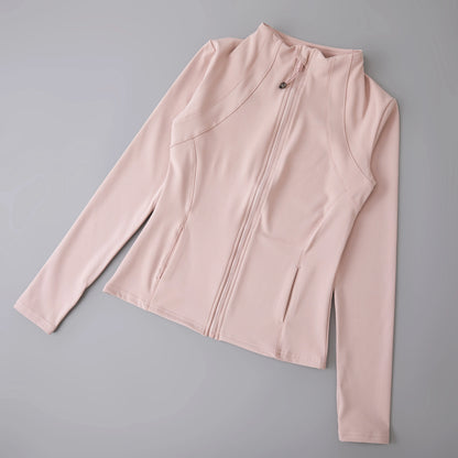 New Yoga Wear Ladies Coat – High Elastic Loose Fitness Top, Long Sleeve Stand-Up Collar for Exercise