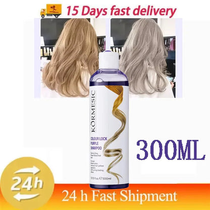 300ml Purple Color Fixing Shampoo – Long-Lasting Hair Dye, Gray Coverage, Fade Yellow After Bleach, Non-Irritating Hair Care