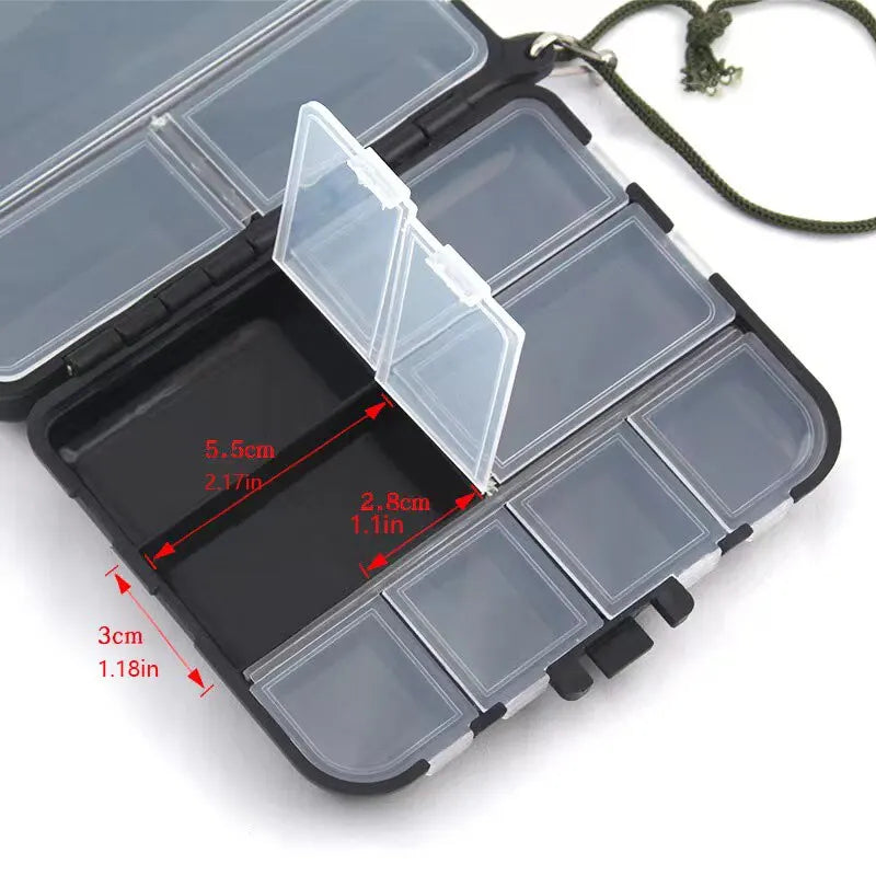 Portable Fishing Tackle Bait Storage Boxes: Double-Sided Organizer for Lures and Hooks - Mini Utility Fishing Box