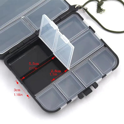 Portable Fishing Tackle Bait Storage Boxes: Double-Sided Organizer for Lures and Hooks - Mini Utility Fishing Box
