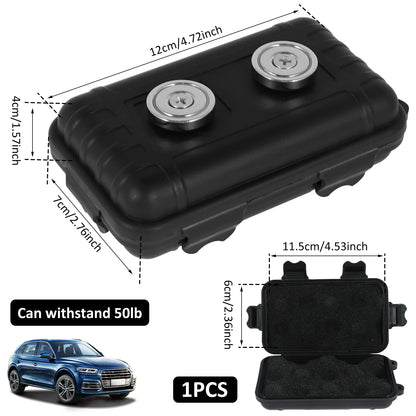 1-2Pcs Upgraded Magnetic Key Holder – Waterproof & Rustproof Under Car Key Box (Multifunctional Spare Key Hider)