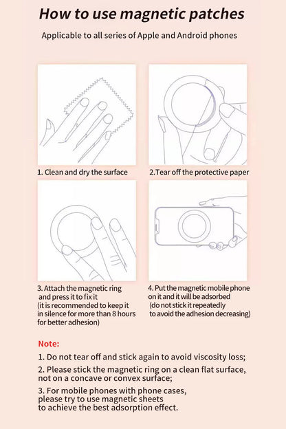 Car Phone Holder Magnetic Mount – 360° Rotating Strong Magnet Vacuum Adsorption for iPhone 12-16 Pro Max