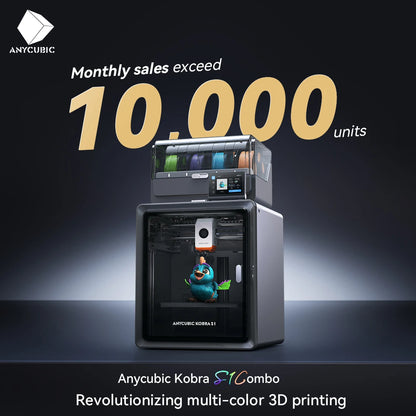 Anycubic Kobra S1 Combo Multi-Color 3D Printer – High Precision Core XY, Ultra-Quiet, Max Speed 600mm/s, Stable Structure