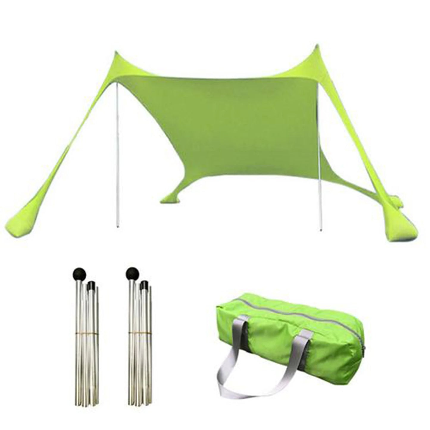 Portable Beach Tent Sun Shelter: Windproof UPF50+ Camping Shade Canopy - Family Tent for Outdoor Adventures