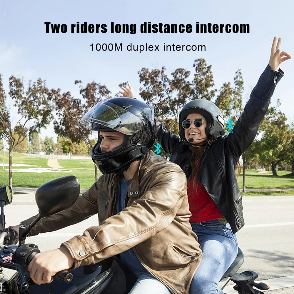 Freedconn T Com VB Motorcycle Helmet Bluetooth Headset — Wireless Stereo Intercom with Call, FM Music & Communication Sharing