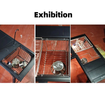 IGT Folding Stainless Steel Drain Basket – Lightweight Portable Camping Table Accessory