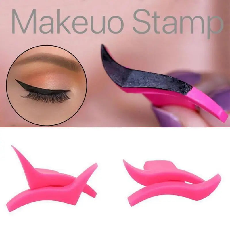 2Pcs Eyeliner Template Set - Professional Cat Eye Makeup Stencils, Wing Style Liner Stamping Tools