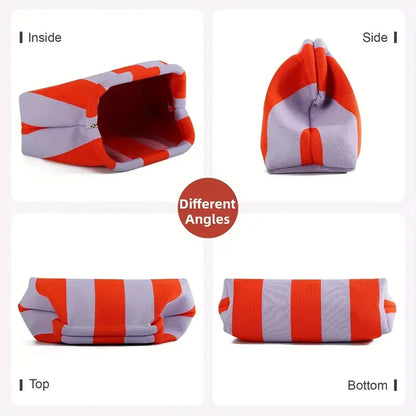 Summer Woven Crochet Clutch Bag – Women’s Cute Ruched Cloud Handbag, Casual Colorblock Purse