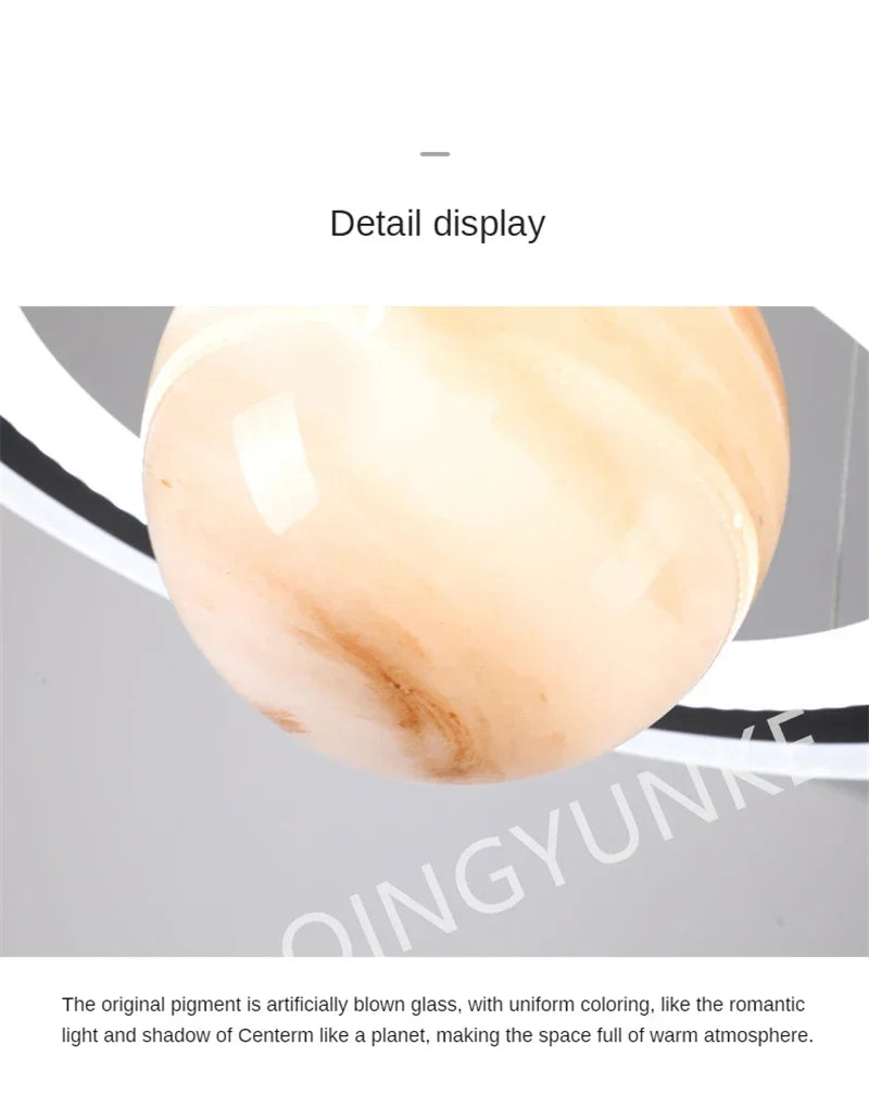 Acrylic Planet Pendant Lamp – Space Star Hanging Light for Living Room, Bedroom, Kitchen & Kids Room, E27 Bulb Compatible