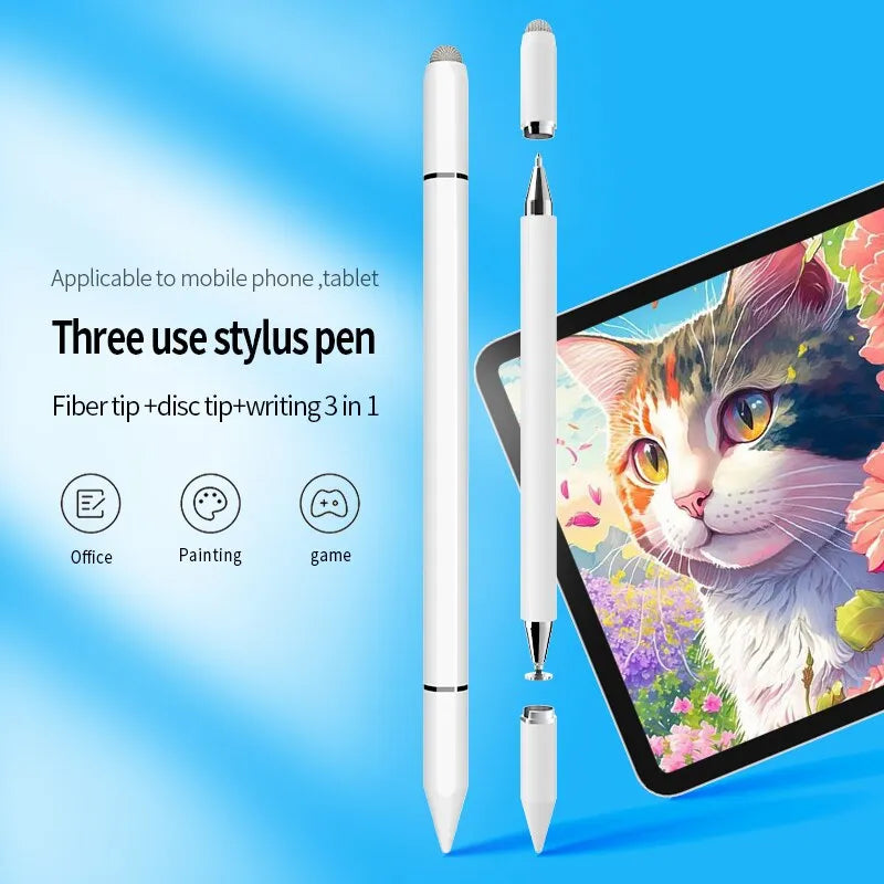 4-in-1 Universal Capacitive Stylus Pen - Magnetic Adsorption, No Battery Needed, with Ink Screw Tip for Android, iPhone, Touch Screens
