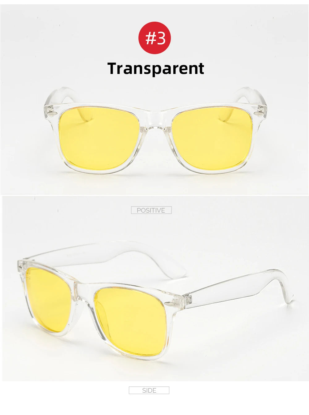 VIVIBEE Classic Night Vision Glasses — Square Polarized UV400 Yellow Lenses for Men & Women, Driving Sunglasses 2025