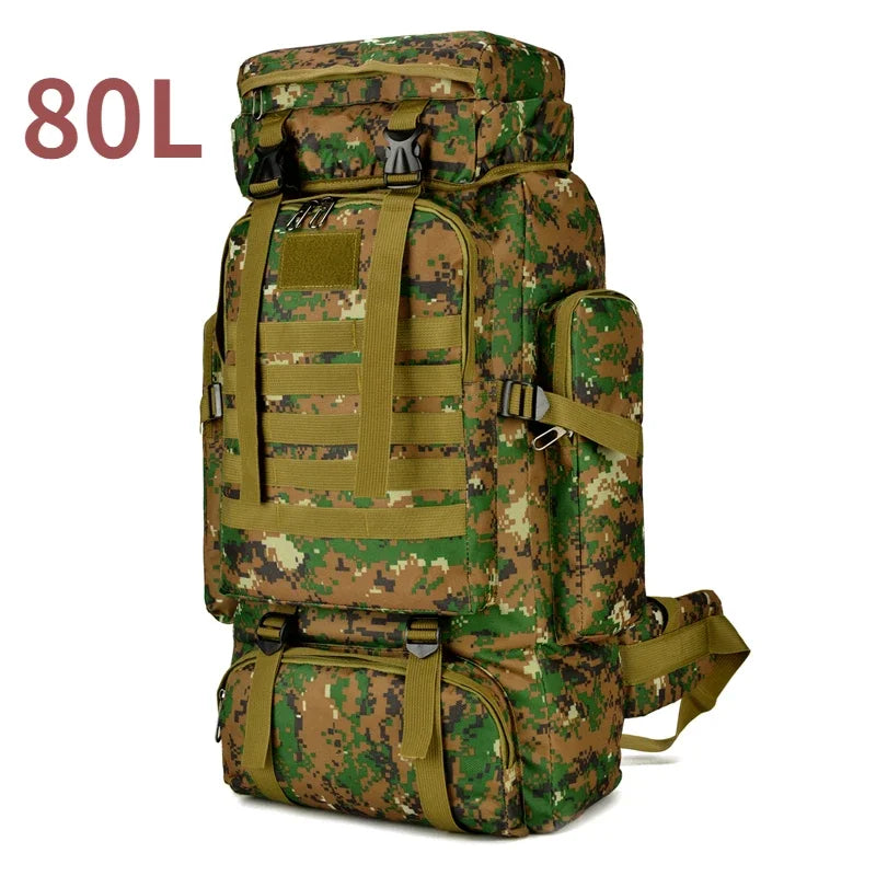 80L/100L Mountaineering Tactical Backpack - Large Outdoor Hiking, Camping & Travel Bag