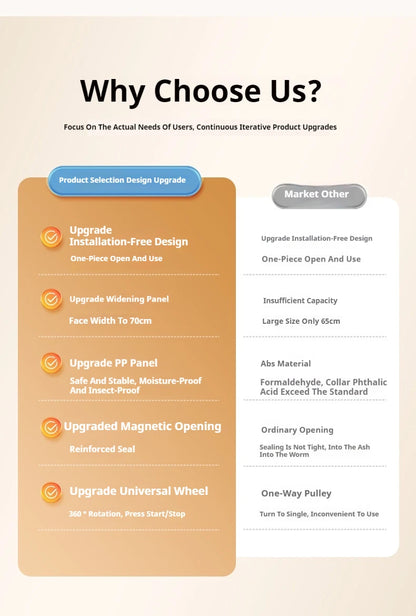 2025 Folding Living Room Cabinet – Multifunction Rolling Closet Organizer with Large Capacity Storage