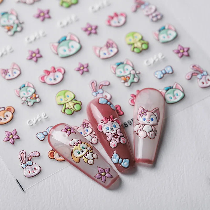 Cute Snoopy 5D Nail Stickers – Cartoon Anime Nail Art Decoration