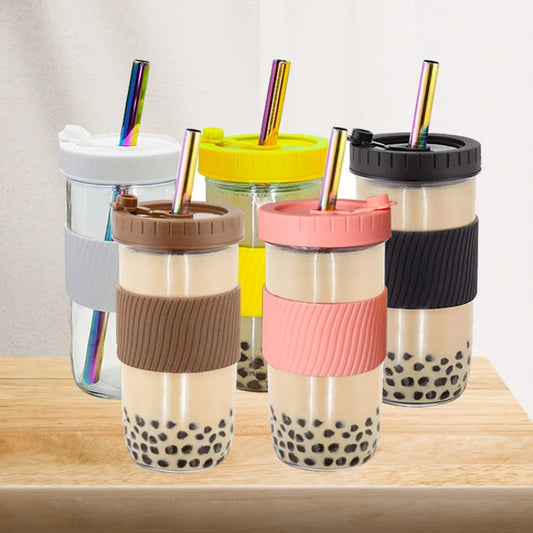 2Pcs Reusable Colored Plastic Water and Coffee Cups with Sealed Lids and Straws - Perfect for Family Travel
