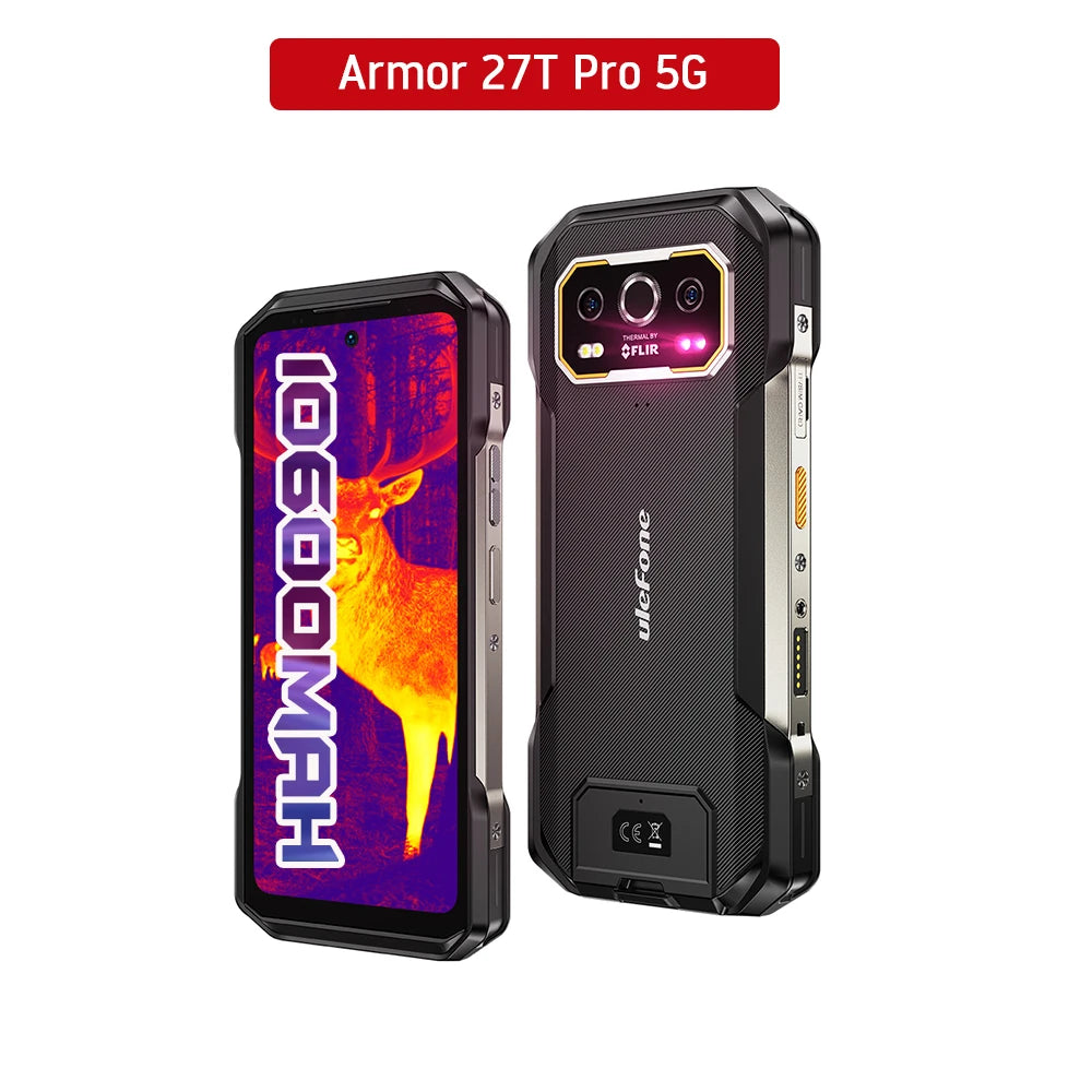 Ulefone Armor 27T Pro 5G Rugged Smartphone – 10600mAh, Android 14, 50MP+64MP Night Camera, 6.78" 120Hz, 24GB+256GB, NFC