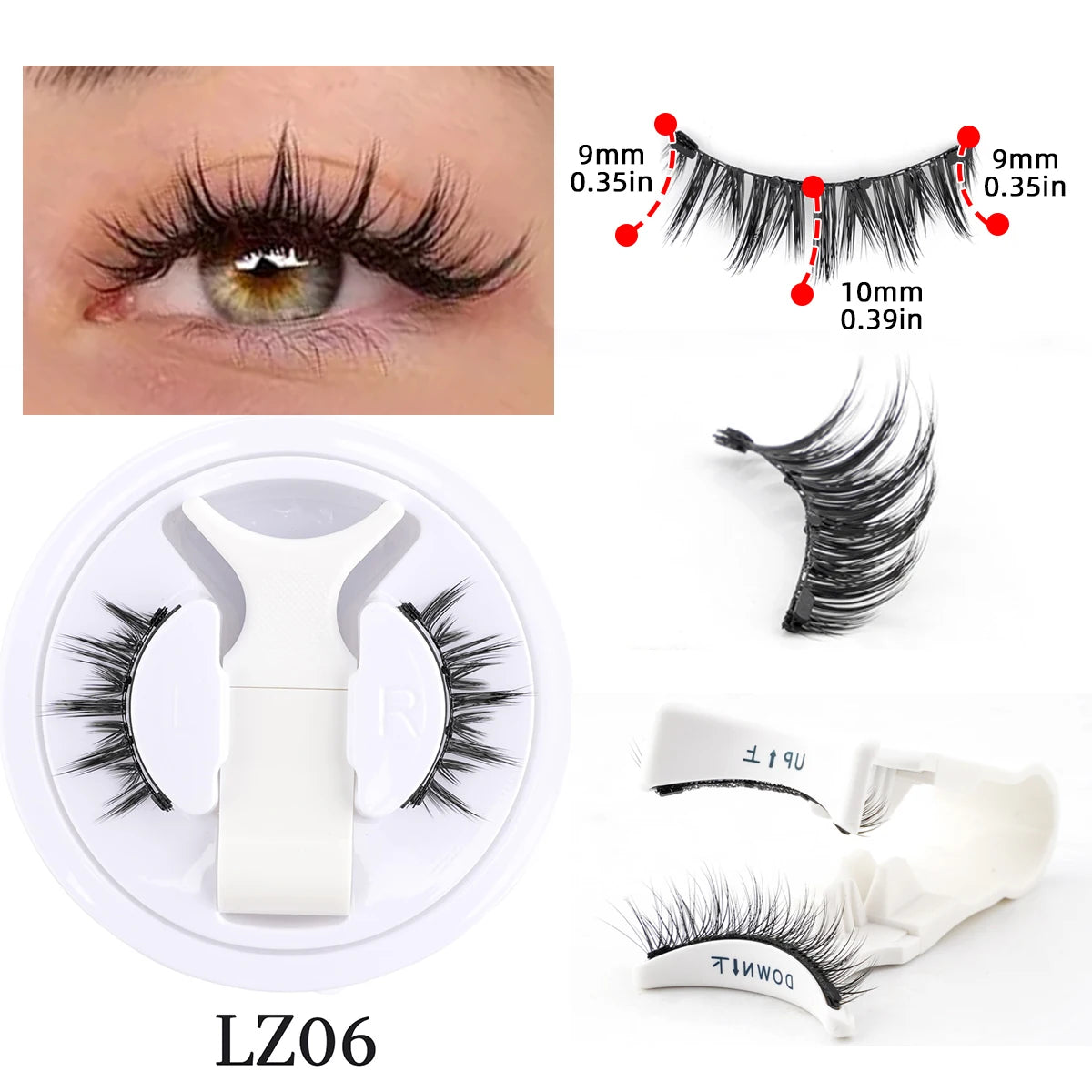 1 Pair Magnetic Eyelashes – Handmade Fluffy Faux Mink, Reusable Natural False Lashes with Magnetic Tweezers Set for Makeup   2/2