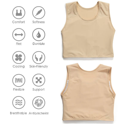 XUJI Transgender FTM Half Chest Binder – Breathable Tomboy Chest Compression for Comfort
